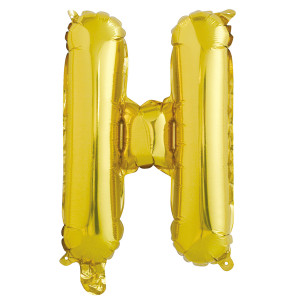 Логотип «Шар с клапаном (16''/41 см) Мини-буква, Н, Золото, 1 шт. в уп.»
