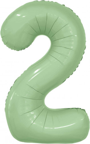 Логотип «Шар (40''/102 см) Цифра, 2 Slim, Олива, 1 шт. в уп.»