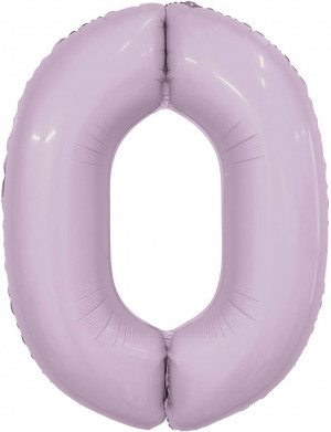 Логотип «Шар (40''/102 см) Цифра, 0 Slim, Орхидея, 1 шт. в уп.»