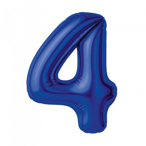 Логотип «Шар (40''/102 см) Цифра, 4 Slim, Полуночно-синий, 1 шт. в уп.»