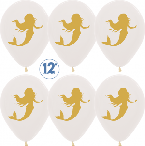 Логотип «Шар (12''/30 см) Золотая русалочка, Прозрачный (390), кристалл, 2 ст, 50 шт.»