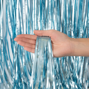 Логотип «Занавес Дождик Голубой, Матовый металл, 100*200 см, 1 шт.»