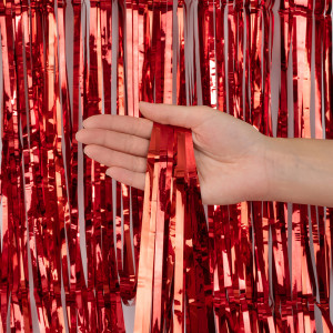 Логотип «Занавес Дождик Красный, Металлик, 100*200 см, 1 шт.»