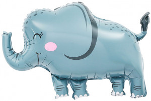 Логотип «Шар с клапаном (14''/36 см) Мини-фигура, Слон, 1 шт.»