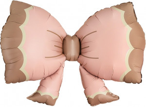 Логотип «Шар (37''/94 см) Фигура, Бант, Розовый, Сатин, 1 шт. в уп.»