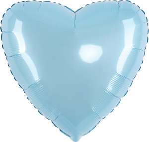 Логотип «Шар (32''/81 см) Сердце, Голубой, Макарунс, 1 шт.»