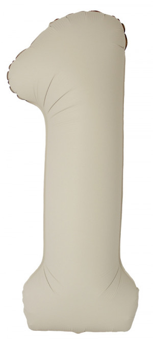 Логотип «Шар (40''/102 см) Цифра, 1 Slim, Кремовый Латте, Матовый, 1 шт.»