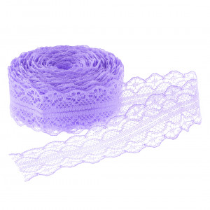 Логотип «Декоративная лента (3 см*10 м) Тонкое Кружево, Сиреневый, 1 шт.»