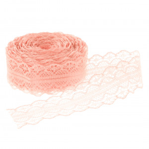 Логотип «Декоративная лента (3 см*10 м) Тонкое Кружево, Персиковый, 1 шт.»