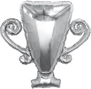 Логотип «Шар (36''/91 см) Фигура, Кубок Чемпиона, Серебро, 1 шт. в уп.»