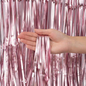 Логотип «Занавес Дождик Розовый, Матовый металл, 100*200 см, 1 шт.»