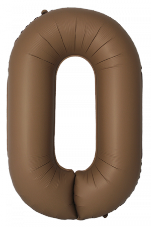Логотип «Шар (40''/102 см) Цифра, 0 Slim, Шоколад, Матовый, 1 шт. в уп.»