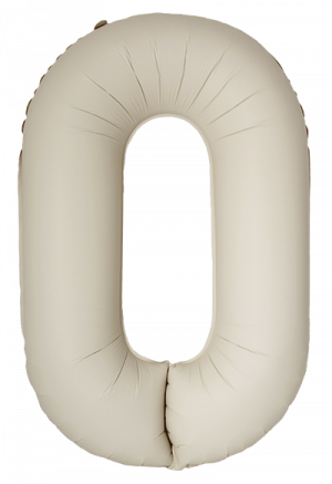 Логотип «Шар (40''/102 см) Цифра, 0 Slim, Кремовый Латте, Матовый, 1 шт. в уп.»