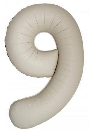 Логотип «Шар (40''/102 см) Цифра, 9 Slim, Кремовый Латте, Матовый, 1 шт. в уп.»
