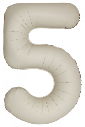 Логотип «Шар (40''/102 см) Цифра, 5 Slim, Кремовый Латте, Матовый, 1 шт. в уп.»