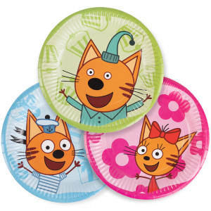 Логотип «Тарелки (7''/18 см) Три Кота, Праздник для котят, 6 шт.»