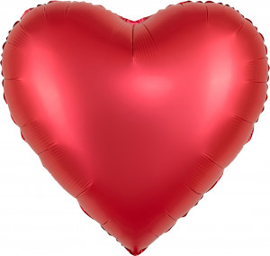Логотип «Шар (30''/76 см) Сердце, Красный, Сатин, 1 шт. в уп.»