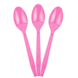 Логотип «Ложки, Розовый, 15 см, 10 шт. в упак.»
