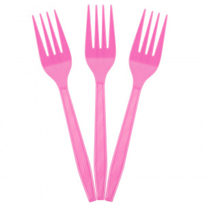 Логотип «Вилки, Розовый, 15 см, 10 шт. в упак.»