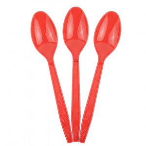Логотип «Ложки, Красный, 15 см, 10 шт. в упак.»