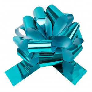 Логотип «Бант Шар, Морская лазурь, Металлик, 21 см, 1 шт. в упак.»