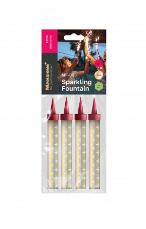 Логотип «Свеча Фонтан для торта, 30 сек, Золото, 10 см, 4 шт. с держат.»