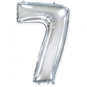 Логотип «Шар (40''/102 см) Цифра, 7, Серебро, 1 шт. в уп.»