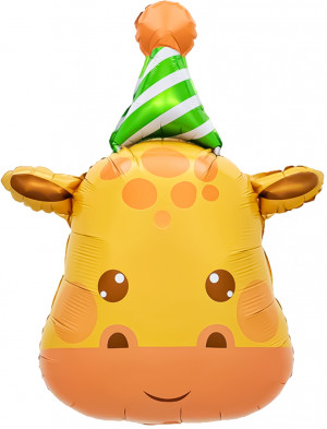 Логотип «Шар (29''/74 см) Фигура, Жираф в колпачке, 1 шт.»