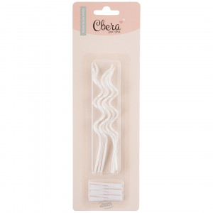 Логотип «Свечи Коктейльные, Тонкие спирали, Белый, 0,3*12 см, 6 шт. с держат.»