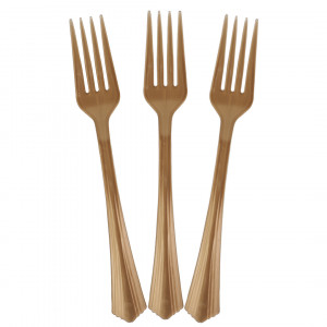 Логотип «Вилки, Матовое золото, 18 см, 10 шт. в упак.»
