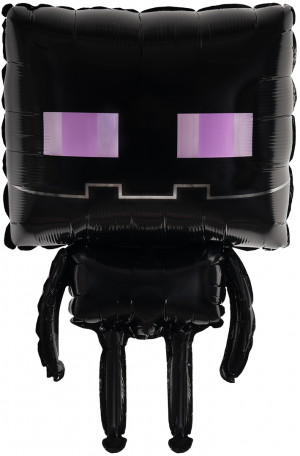 Логотип «Шар (26''/66 см) Фигура, Пиксельный монстр, Черный, 1 шт. в уп. (цв.этик.)»