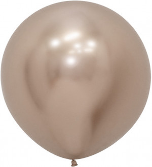 Логотип «Шар (24''/61 см), Reflex, Зеркальный блеск, Шампань (971), хром, 3 шт.»