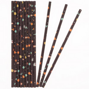 Логотип «Трубочки для коктейлей, Космос, Черный, 12 шт. в упак.»