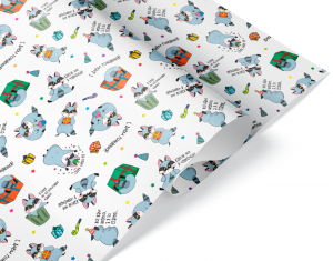 Логотип «Упаковочная бумага (0,7*1 м) С Днем Рождения! (енотики), 10 шт.»