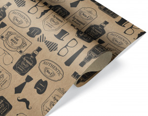 Логотип «Упаковочная бумага, Крафт 70гр (0,7*1 м) Лучшему Мужчине!, 10 шт.»