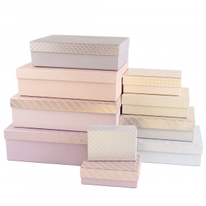 Логотип «Набор коробок Нежный цвет, Металлик, 37*27*11 см, 10 шт. в упак.»