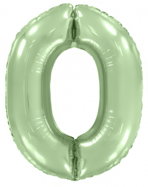 Логотип «Шар (40''/102 см) Цифра, 0, Мятный, Макарунс, 1 шт. в уп.»