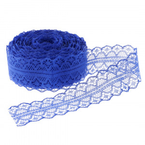 Логотип «Декоративная лента (3 см*10 м) Тонкое Кружево, Королевский синий, 1 шт.»