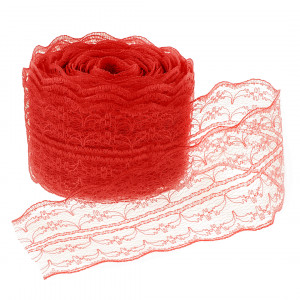 Логотип «Декоративная лента (4,5 см*10 м) Широкое Кружево, Красный, 1 шт.»