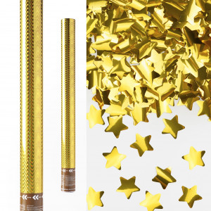 Логотип «Пневмохлопушка (24/60 см), Волны, Звезды фольга, Золото, Металлик, 1 шт.»