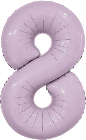 Логотип «Шар (40''/102 см) Цифра, 8 Slim, Орхидея, 1 шт. в уп.»