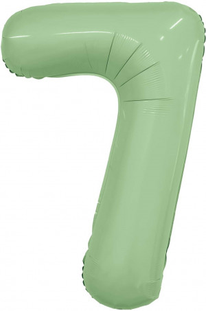 Логотип «Шар (40''/102 см) Цифра, 7 Slim, Олива, 1 шт. в уп.»