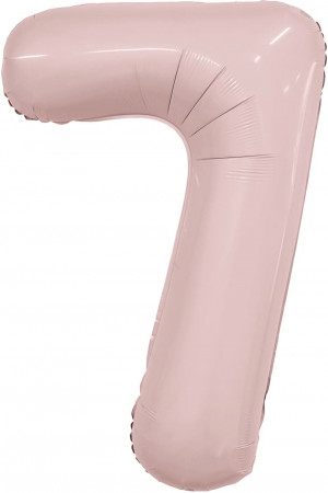 Логотип «Шар (40''/102 см) Цифра, 7 Slim, Пыльная роза, 1 шт. в уп.»