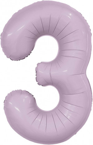 Логотип «Шар (40''/102 см) Цифра, 3 Slim, Орхидея, 1 шт. в уп.»