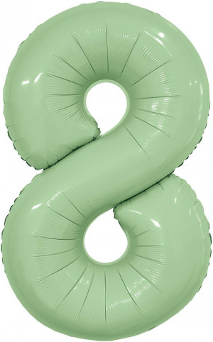 Логотип «Шар (40''/102 см) Цифра, 8 Slim, Олива, 1 шт. в уп.»