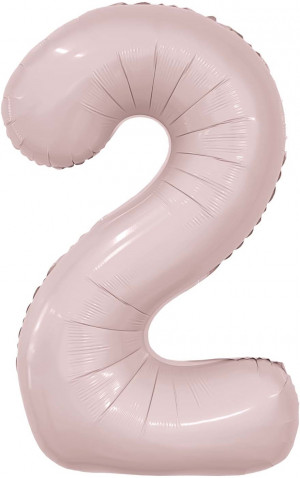 Логотип «Шар (40''/102 см) Цифра, 2 Slim, Пыльная роза, 1 шт. в уп.»