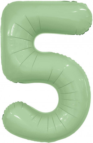 Логотип «Шар (40''/102 см) Цифра, 5 Slim, Олива, 1 шт. в уп.»