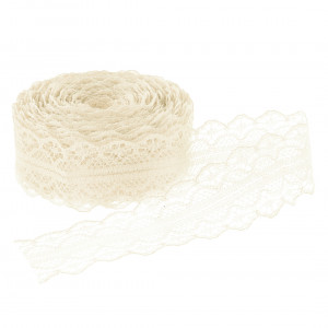 Логотип «Декоративная лента (3 см*10 м) Тонкое Кружево, Айвори, 1 шт.»