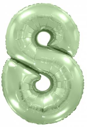 Логотип «Шар (40''/102 см) Цифра, 8, Мятный, Макарунс, 1 шт. в уп.»