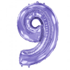 Логотип «Шар (40''/102 см) Цифра, 9, Сиреневый, 1 шт. в уп.»